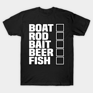 Fishing Fishing List Fishing Fishing Anglers T-Shirt